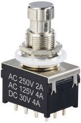 TRU COMPONENTS TC-12193716 Przełącznik przyciskowy 4P2T z prostym trzpieniem Maksymalne natężenie przełączania: 4 A 1 sz