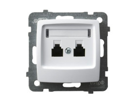 KARO Gniazdo telefoniczne podwójne równoległe biały GPT-2SR/m/00 OSPEL