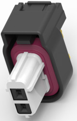 Socket, 2 pole, straight, 2 rows, black, 1473845-2