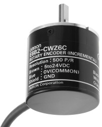 Enkoder przyrostowy przyrostowy NPN typu otwarty kolektor 500 średnica wału 6mm Omron 5 → 24 V dc 6000rpm