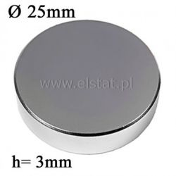 Magnes neodymowy okrągły 25x3mm
