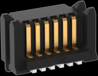 Pin header, 6 pole, pitch 0.8 mm, straight, black, 114711