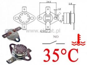 Termostat bimetaliczny 250VAC 10A 35°C poziomy NO