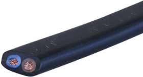 PVC sheathed cable H03VVH2-F 2 x 0.75 mm², unshielded, black, H03VVH2-F 2X0,75 SCHWARZ