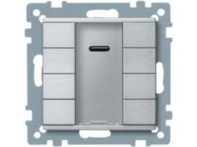 KNX Przycisk z odbiornikiem podczerwieni natynkowy poczwórny plus aluminium System M MTN627960 SCHNEIDER ELECTRIC