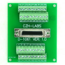 CZH-LABS 36-pin 0.05&quot; Mini D Ribbon/MDR Female Breakout Board, SCSI, Terminal Module.