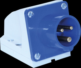 513-6 CEE wall-mounted plug, no cover, 230 V, 16 A