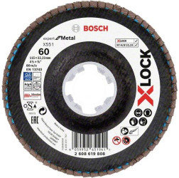 Bosch Accessories 2608619808 X551 Tarcza lamelkowa Średnica 115 mm Średnica otworu 22.23 mm Wielkość ziarna 60 1 szt.