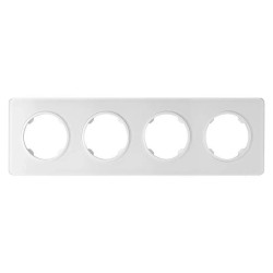 Ramka poczwórna, szklana, biała, OVAL Electromalt, OVA1004GW
