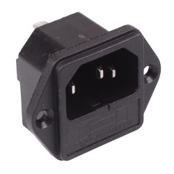 C14 IEC Fused Inlet Socket Chassis Mount 10A