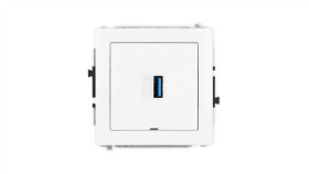 Deco Mechanizm Gniazda Pojedynczego Usb A-A 3.0, Bez Pola Opisowego, Biały...