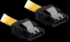 82476 Cable SATA 20cm yellow str/str Metall