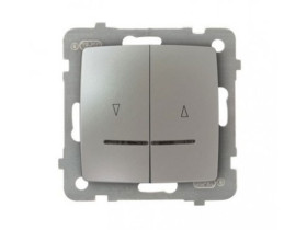 KARO Wyłącznik żaluzjowy z podświetleniem niebieskim z blokadą mechaniczną srebrny perłowy ŁP-7SBS/m/43 OSPEL