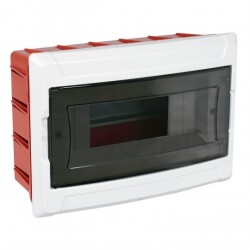 Rozdzielnica podtynkowa S-9 (N+PE) 1x9 modułów IP40 240x165x100mm drzwi transparentne dymne NEKU