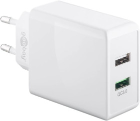 Dwuportowa szybka ładowarka USB QC3.0 28W biała 44957