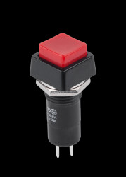12mm 2-pin 3A ON-OFF Button Switch PBS-12A, Square, Red