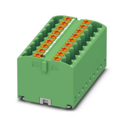 Blok rozdzielczy PTFIX 18X2,5 GN, zielone złącze przemysłowe - 18 punktów przyłączeniowych o przekroju 2,5mm2 /8szt./