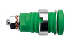 Gniazdo bananowe Męski Gwint M4 typ Gniazdo bananowe Zielony, żółty 32A Schutzinger