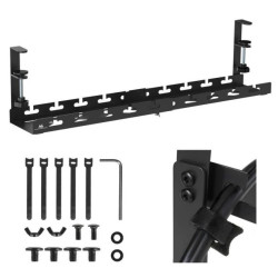 Organizer podbiurkowy na kable Maclean, max. obciążenie 5kg, max. 728mm, czarny, MC-103 B