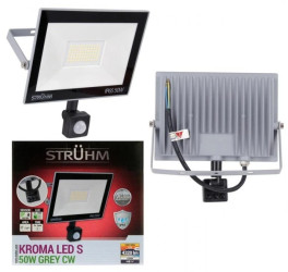Naświetlacz lampa zewnętrzna LED KROMA 50W 6200K szara + czujnik PIR 03707 STRUHM