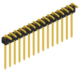 Pin header, 15 pole, pitch 2.54 mm, angled, black, SL1813215G