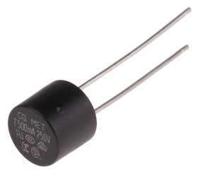 Bezpiecznik nieresetowalny 500mA 250V RS PRO SB Termoplastyczne 35 A przy 250 V AC rozstaw 5.08mm