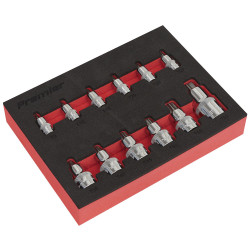Sealey AK6245 TRX-Star* Socket Bit Set 12pc Stubby 1/4&quot;, 3/8&quot; &amp; 1/2&quot;Sq Drive