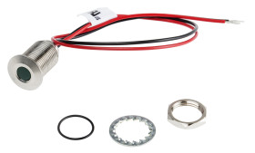 Lampka kontrolna do montażu panelowego 10.8 → 13.2V dc, zielona 10mm LED Wyprowadzenia RS PRO