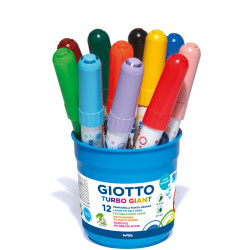 Giotto F517200 Gio Turbo Giant Felt Tip Pen Chisel Assorted 12pcs Pot