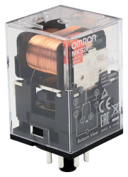 Przekaźnik mocy 110V ac DPDT Omron 2.7W, Wciskane 932Ω