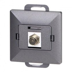 Gniazdo pojed. typu F Pearl, TV/F-F1/P1, antracyt,OR-OE-7714/A