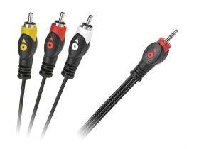 Kabel Jack 3.5 cztero-polowy 3 x RCA 1.5m