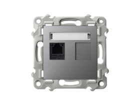 SZAFIR Gniazdo telefoniczne pojedyncze szary mat GPT-1Z/m/70 OSPEL