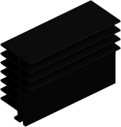 Extruded heatsink, (L x W x H) 75 x 30 x 52 mm, 6 to 2.2 K/W, black anodized, 10021034