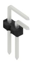 Pin header, 2 pole, pitch 2.54 mm, angled, black, SLLP40692Z
