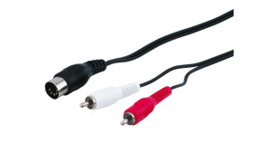 Kabel Adaptera Audio, Wtyk Din Na Wtyk Cinch Stereo - Długość Kabla 1.5 M