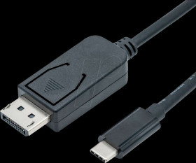 04.11.36 USB 3.0 cable, USB-C &gt; DP 1.4, 8K 60 Hz, black, 2.0 m