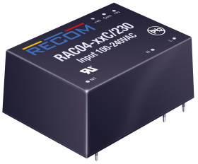 Zasilacz impulsowy nap. wyjściowe: 12V dc 4W 333mA 1 wyjście nap. wejściowe: 80 → 264V ac Przewlekany Recom