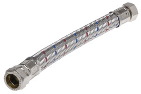 Wąż kompletny, długość: 300mm, EPDM, 10 barów, BSP żeńskie 3/4 cala, Kompresyjne 22 mm, Klimatyzacja, ogrzewanie,