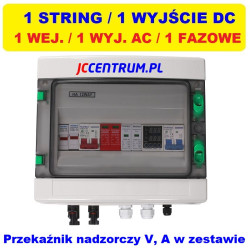 Rozdzielnica PV 600V DC/AC 1 string 1 fazowa FOTOWOLTAIKA IP65 + miernik