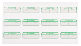 Etykieta zielona z nadrukiem tekst Accepted 120 szt. RS PRO Klej