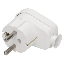 Wtyczka kątowa 2P+Z, biała,WT-16U/BIAŁY