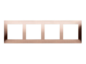 SIMON 54 Ramka 4 poczwórna metalowa miedź rustykalna IP20/IP44 DR4/36 KONTAKT SIMON