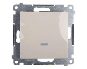 Simon 54 Łącznik jednobiegunowy z sygnalizacją załączenia, szybkozłącza, kremowy DW1ZL.01/41