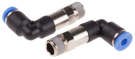 Złączka pneumatyczna R 1/8 męskie Wciskane 4 mm RS PRO Adapter gwintowany kolankowy R 1/8 męskie