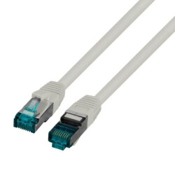 Kabel krosowy patchcord securityNET S/FTP kat.6A szary 0,5m LSZH PC-6ASFTPLSZH-GY0.5