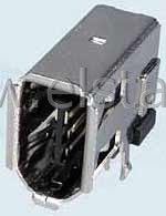 Gniazdo IEEE 1394 6 stykowe kątowe Vertlcal pion.