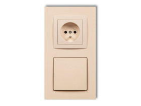DECO Gniazdo odkurzacza centralnego z gniazdem pojedynczym z uziemieniem DECOvac beżowy 1DGV-2 KARLIK