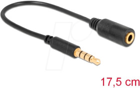 62498 Audio Cable, 3,5 mm 4 Pin jack male, pin changer 17,5 cm