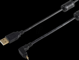BS13-10002 USB A &gt; Micro-B connector, 180° angle, top, 1 m